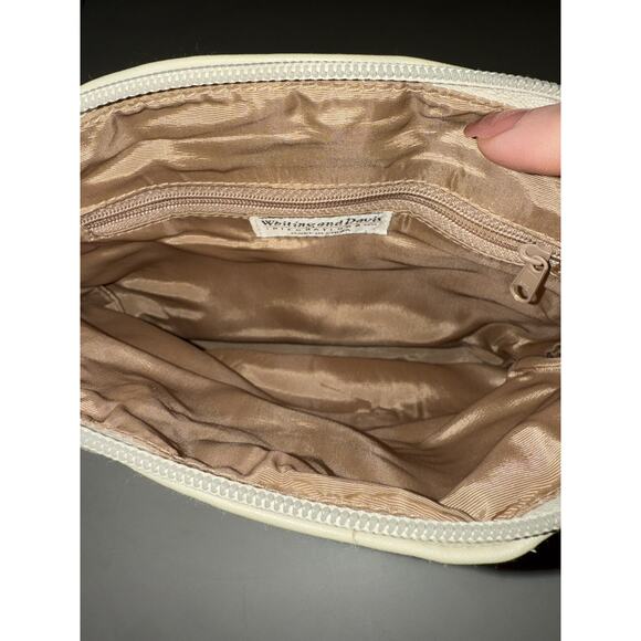Vintage WHITING & DAVIS METAL MESH BAG Cream White SHOULDER STRAP - Picture 7 of 10